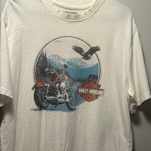 Harley-Davidson White Tee with Scenic Graphic